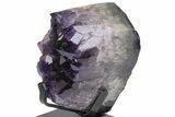Dark Purple Amethyst Cluster With Metal Stand #221241-2